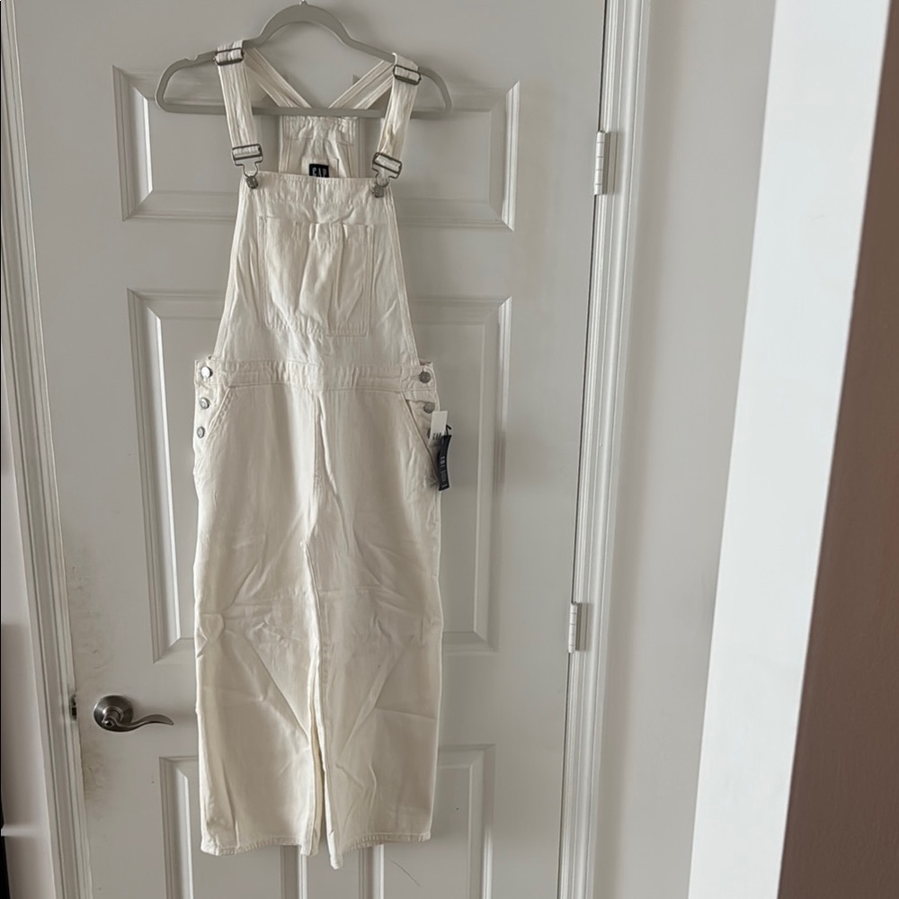 White Overalls with Adjustable Straps